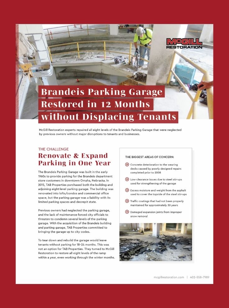 McGill Restoration - Brandeis Parking Garage Restoration Case Study Thumbnail